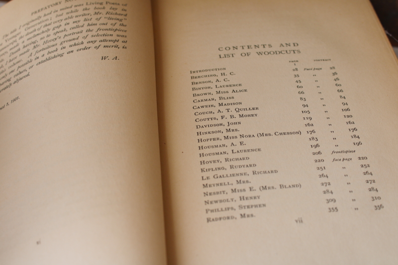 photo of antique early 1900s poetry book blue & gold cover Poets of the Younger Generation  #6