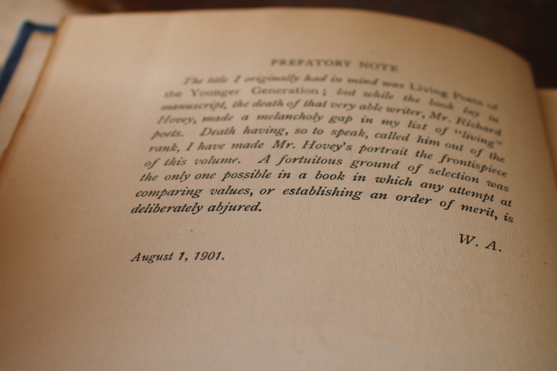 photo of antique early 1900s poetry book blue & gold cover Poets of the Younger Generation  #7