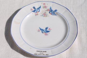 catalog photo of antique early 1900s vintage china plate For a Good Baby w/ bluebirds of happiness