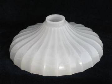 catalog photo of antique early 1900s vintage replacement shade for pendant light, opalescent white glass