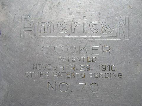 photo of antique early aluminum camping pot & lid w/1910 patent date #6