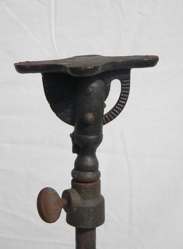 photo of antique early industrial vintage iron adjustable work light stand #4