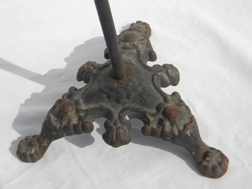 photo of antique early industrial vintage iron adjustable work light stand #6