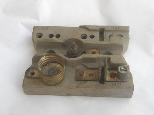 photo of antique early industrial/architectural fuse holder with mica bottom socket #1