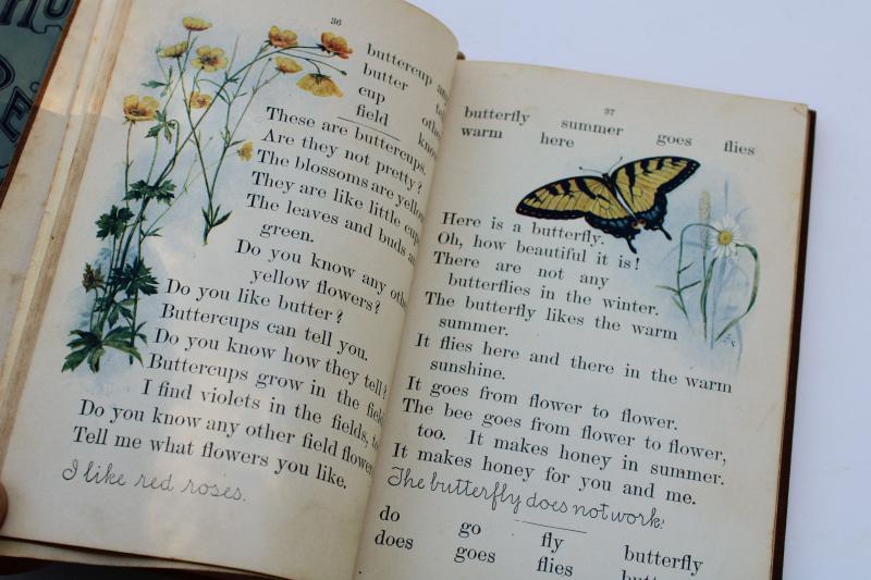 photo of antique early readers, reading primers learning to read schoolbooks circa 1900 vintage #8