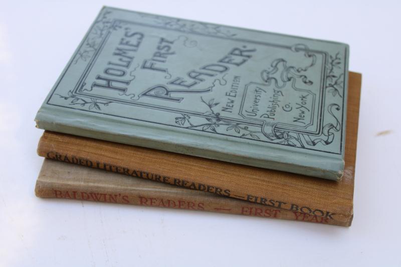 photo of antique early readers, reading primers learning to read schoolbooks circa 1900 vintage #10