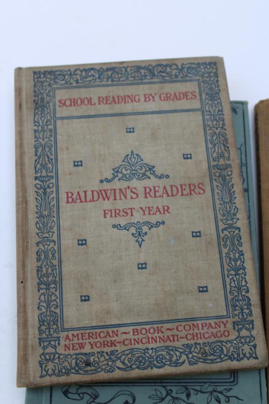 photo of antique early readers, reading primers learning to read schoolbooks circa 1900 vintage #11