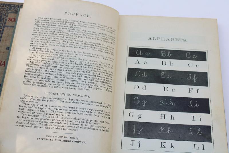 photo of antique early readers, reading primers learning to read schoolbooks circa 1900 vintage #17