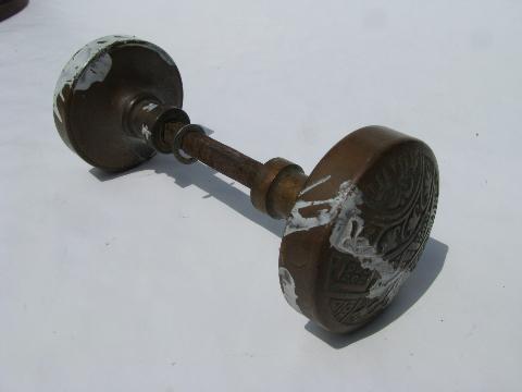 photo of antique eastlake vintage arts and crafts bronze doorknob #1