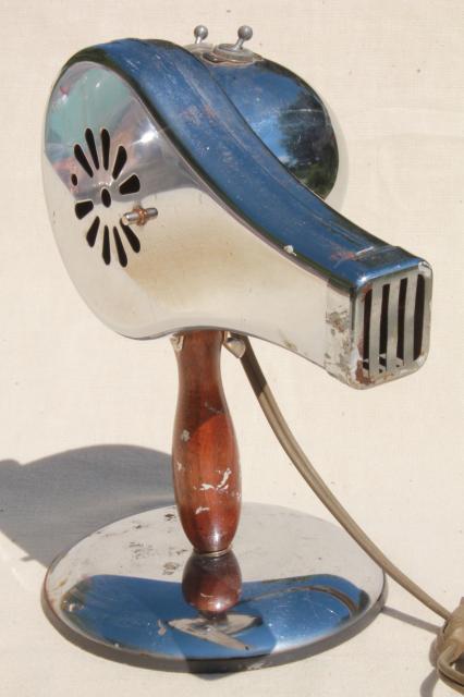 photo of antique electric hairdryer  vintage chrome Superior Electric portable w/ stand #6