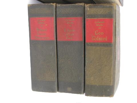 photo of antique embossed covers 1920s vintage classic works, 6 volume book set #4