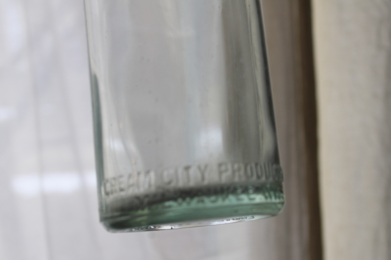 photo of antique embossed glass Cream City Products Milwaukee brewery soda bottle prohibition era vintage 1920s  #2