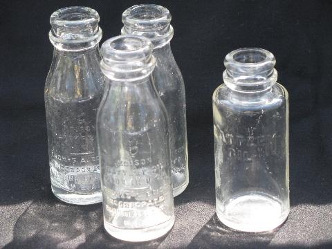 photo of antique embossed glass Edison Battery Oil bottles, machine age vintage #1