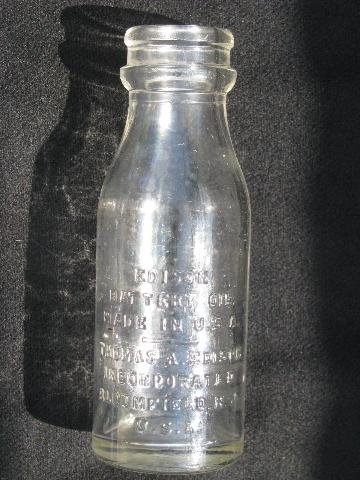 photo of antique embossed glass Edison Battery Oil bottles, machine age vintage #3