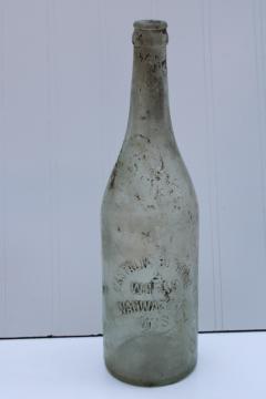 antique embossed glass bottle Castalia Bottling Works Wauwatosa Wisconsin turn of the century vintage