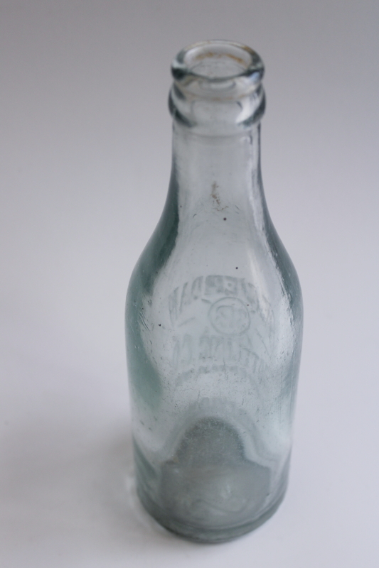 photo of antique embossed glass bottle S B Beaver Dam Bottling Company Wisconsin vintage advertising  #5