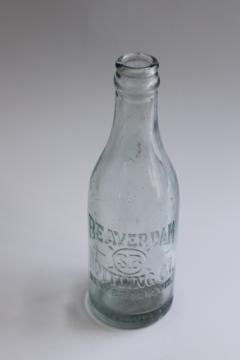 antique embossed glass bottle S B Beaver Dam Bottling Company Wisconsin vintage advertising 