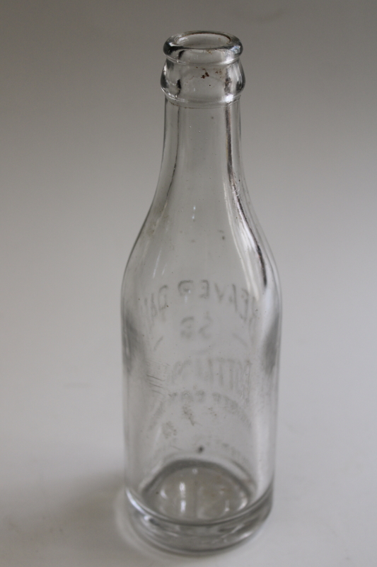 photo of antique embossed glass bottle S B Beaver Dam Bottling Company Wisconsin vintage advertising  #5