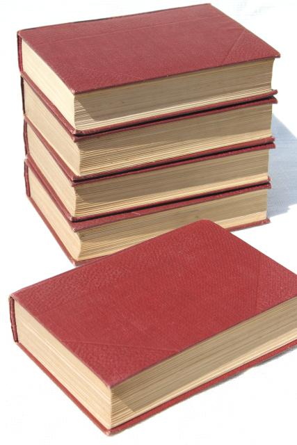 photo of antique encyclopedia books 5 volume library w/ vintage engravings, photos, color plates, dated 1914 #6