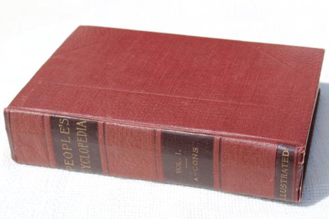 photo of antique encyclopedia books 5 volume library w/ vintage engravings, photos, color plates, dated 1914 #8
