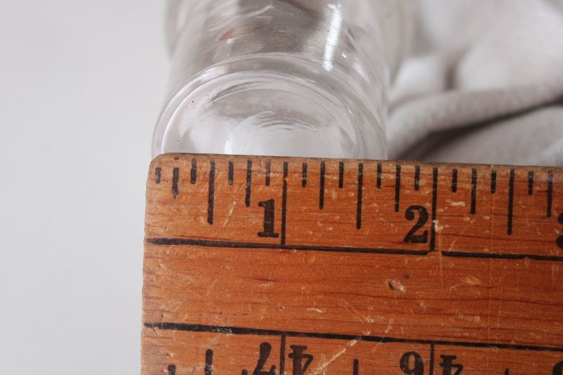 photo of antique etched glass bottle for Victorian castor stand, sugar or condiment jar w/ silver plated lid  #7