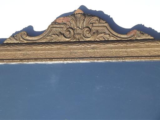 photo of antique etched glass mirror in shabby ornate gold yard long picture frame #7