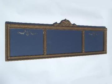 catalog photo of antique etched glass mirror in shabby ornate gold yard long picture frame