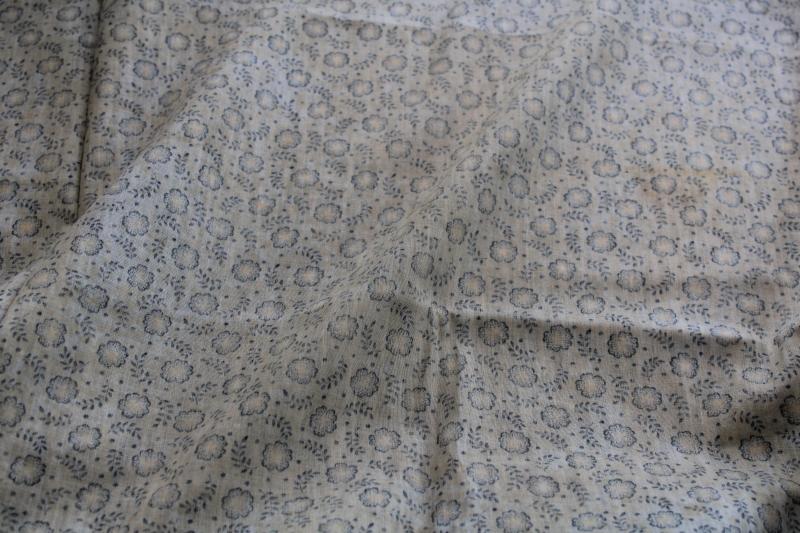 photo of antique fabric, late 1800s early 1900s black & white print calico cotton 3 1/2 yards #4