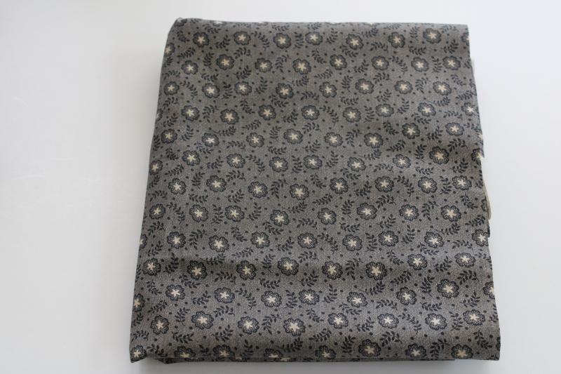 photo of antique fabric, late 1800s early 1900s black & white print calico cotton 3 1/2 yards #6