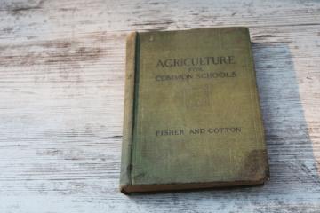 catalog photo of antique farming agriculture studies book, practical trades grade school textbook vintage 1909 