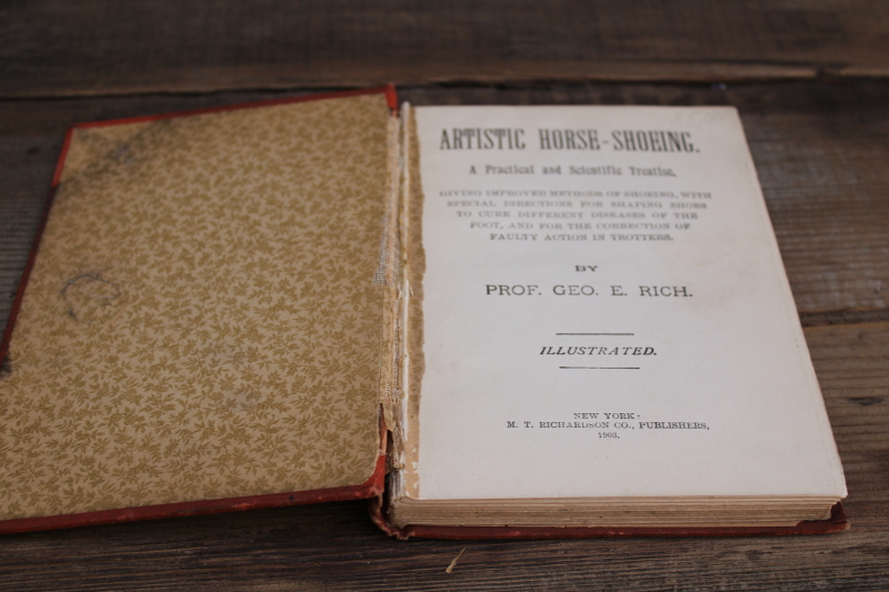 photo of antique farrier's handbook Artistic Horseshoeing custom horseshoes for horse foot problems, equine medical book  #3