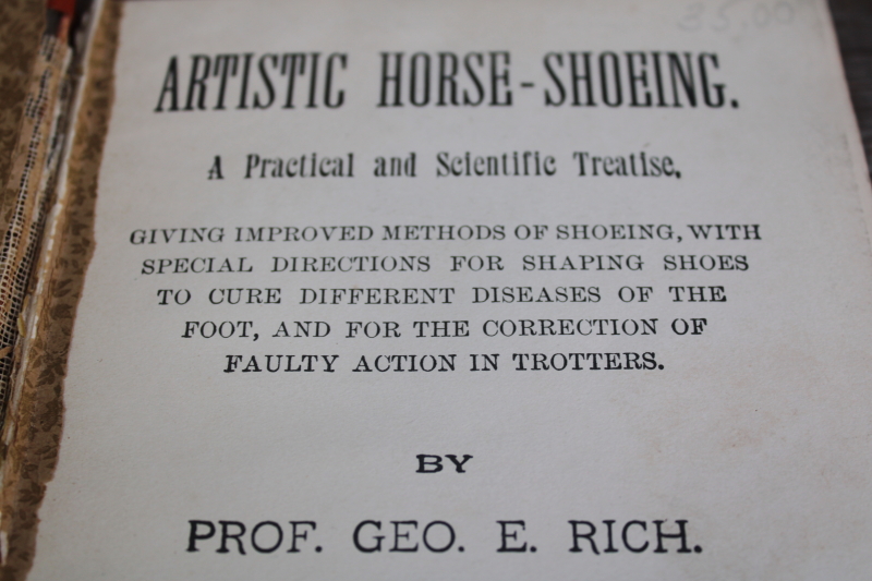 photo of antique farrier's handbook Artistic Horseshoeing custom horseshoes for horse foot problems, equine medical book  #4