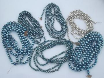 catalog photo of antique feather tree Christmas garlands, mercury glass ball bead decorations 