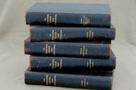 photo of antique five volumes books of Bible history, Bible Encyclopedia dated 1915 #1