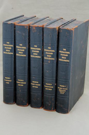 photo of antique five volumes books of Bible history, Bible Encyclopedia dated 1915 #5