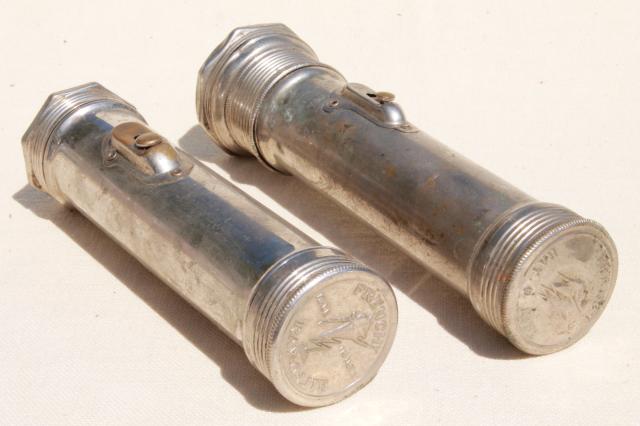 photo of antique flashlight lot early electric flashlights French Ray-o-lite Winchester  #2