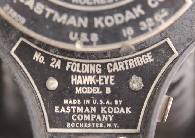 photo of antique folding camera vintage Kodak  Hawk-eye model B  No 2A cartridge film #4