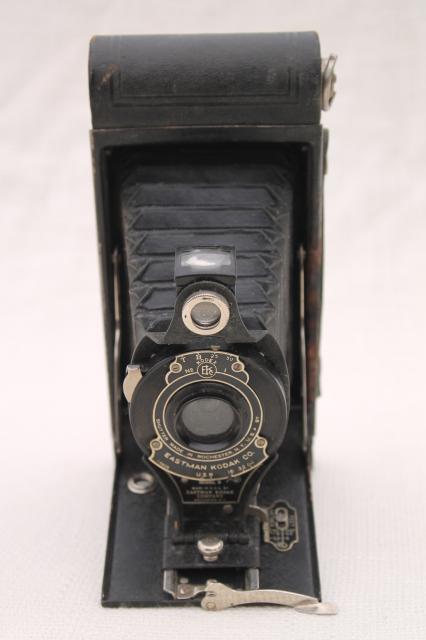 photo of antique folding camera vintage Kodak  Hawk-eye model B  No 2A cartridge film #6