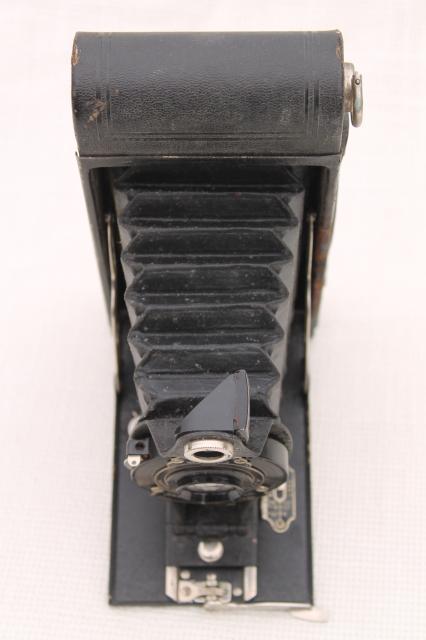 photo of antique folding camera vintage Kodak  Hawk-eye model B  No 2A cartridge film #9