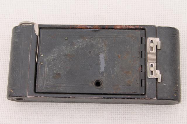 photo of antique folding camera vintage Kodak  Hawk-eye model B  No 2A cartridge film #11