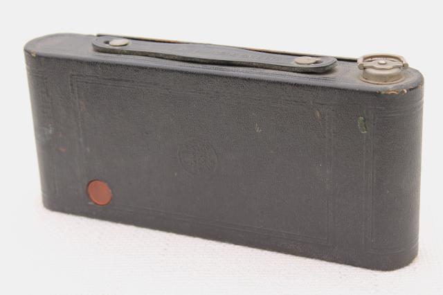 photo of antique folding camera vintage Kodak  Hawk-eye model B  No 2A cartridge film #12