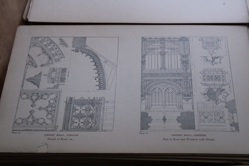 photo of antique folios Gothic Architecture historic English buildings, drawings, engravings architectural ornamentation #3