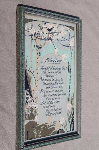 photo of antique framed poem Mother Dear motto print, a lovely Mother's Day gift! #5