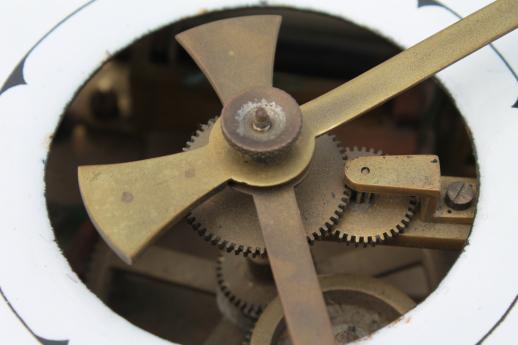 photo of antique french industrial meter, steampunk vintage measuring tool w/brass gears & porcelain dial #3