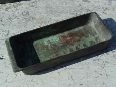 photo of antique from old farm house kitchen solid copper pans #3