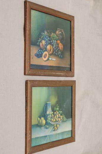 photo of antique fruit still life prints, framed lithographs late 1800s - early 1900s vintage #2