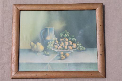 photo of antique fruit still life prints, framed lithographs late 1800s - early 1900s vintage #4