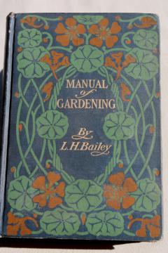 catalog photo of antique garden book, 1910 Manual of Gardening w/ diagrams, engravings, photos