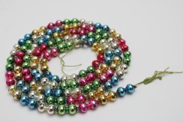 catalog photo of antique glass bead Christmas garland, string for double bubble hourglass shape beads 