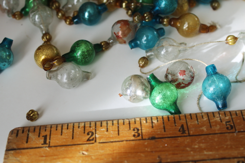 photo of antique glass bead Christmas garland, strings & loose beads, mini ornaments & glass beads  #2